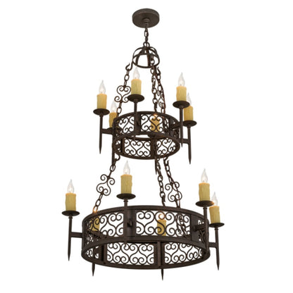 Meyda Tiffany Toscano 12 Light 36" Wide Taper Candle Style Chandelier