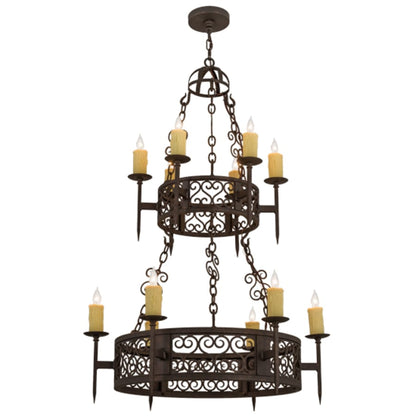 Meyda Tiffany Toscano 12 Light 36" Wide Taper Candle Style Chandelier