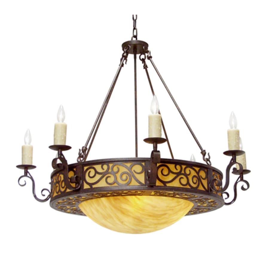Meyda Tiffany Delano 10 Light 42" Wide Taper Candle Style Chandelier - Cajun Spice Finish