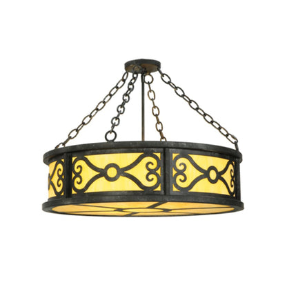 Meyda Tiffany Donya 4 Light 26" Wide Semi-Flush Drum Ceiling Fixture - Cajun Spice Finish