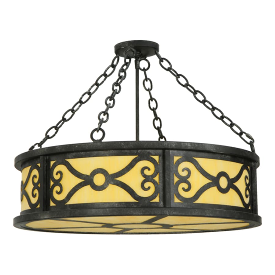 Meyda Tiffany Donya 4 Light 26" Wide Semi-Flush Drum Ceiling Fixture - Cajun Spice Finish
