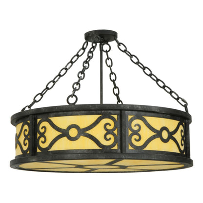 Meyda Tiffany Donya 4 Light 26" Wide Semi-Flush Drum Ceiling Fixture - Cajun Spice Finish