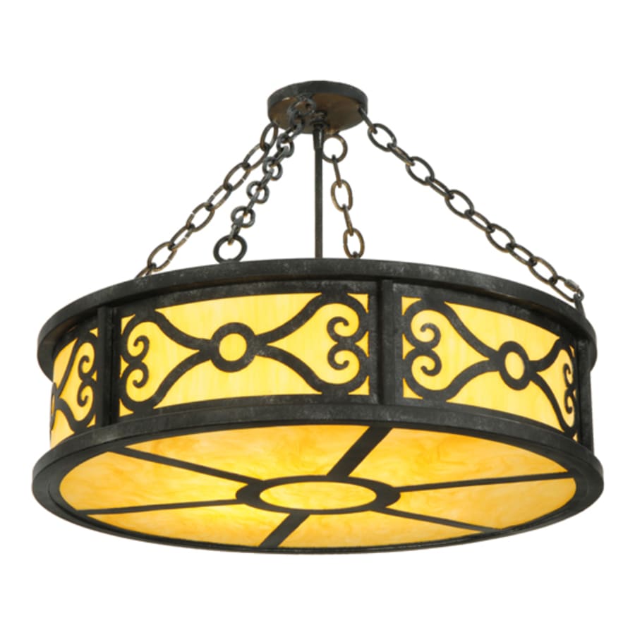 Meyda Tiffany Donya 4 Light 26" Wide Semi-Flush Drum Ceiling Fixture - Cajun Spice Finish