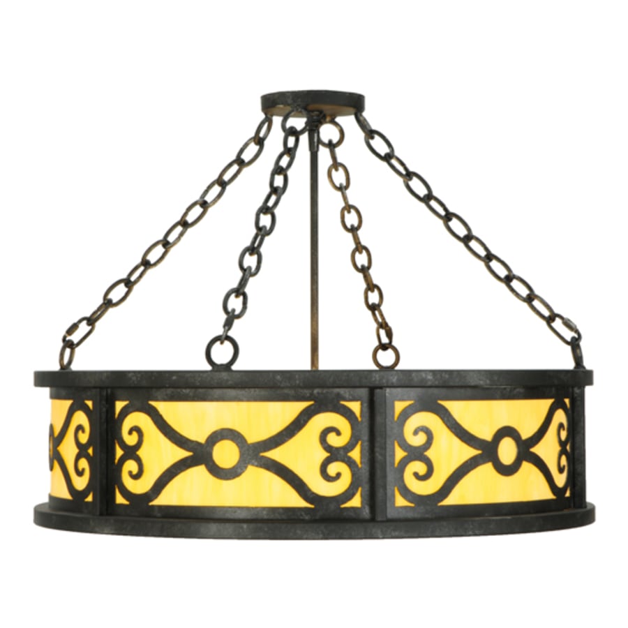 Meyda Tiffany Donya 4 Light 26" Wide Semi-Flush Drum Ceiling Fixture - Cajun Spice Finish