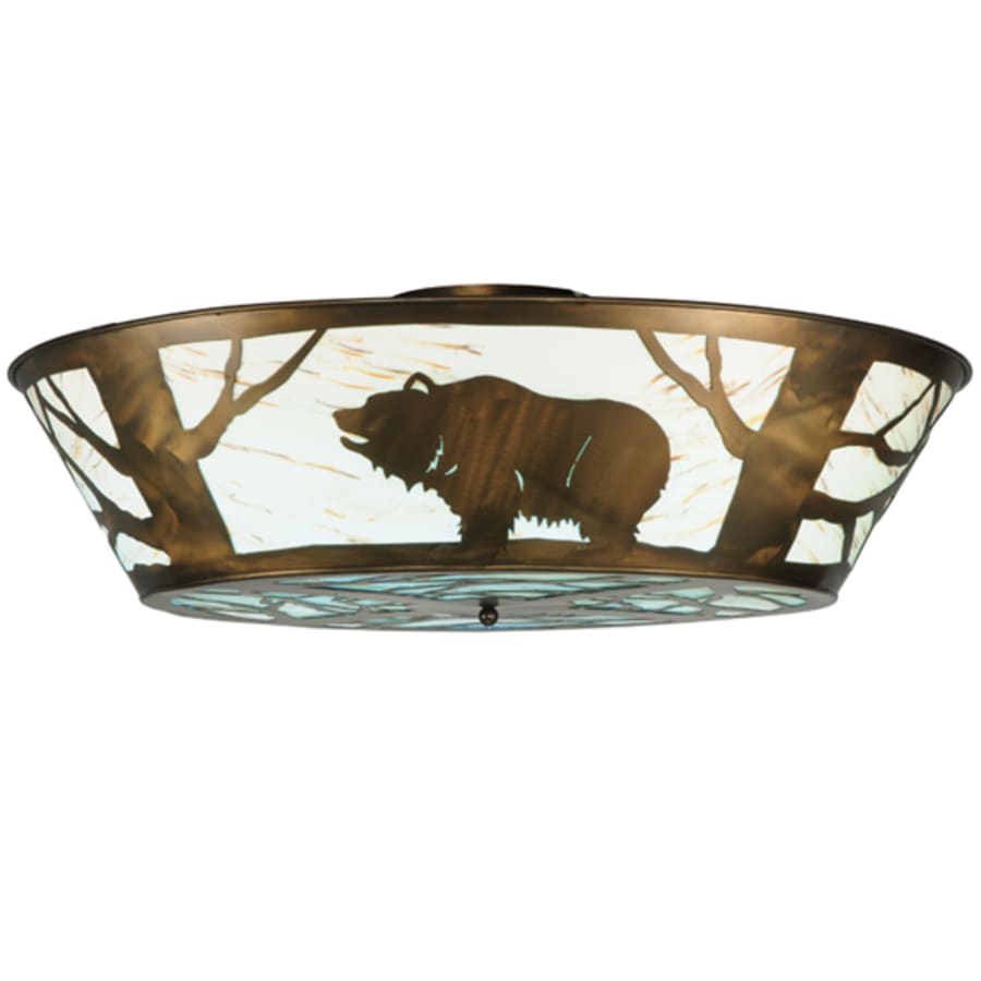 Meyda Tiffany Grizzly Bear on the Loose 47" Wide LED Semi-Flush Ceiling Fixture