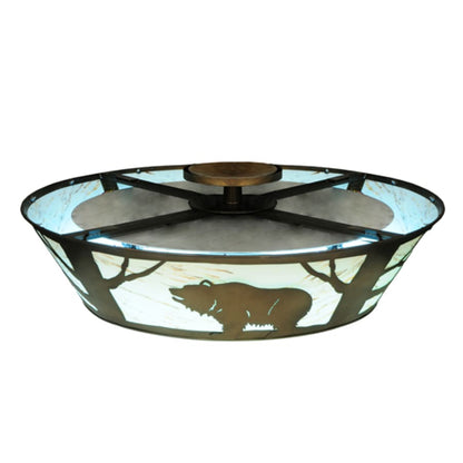Meyda Tiffany Grizzly Bear on the Loose 47" Wide LED Semi-Flush Ceiling Fixture