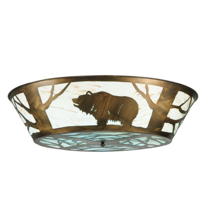 Meyda Tiffany Grizzly Bear on the Loose 47" Wide LED Semi-Flush Ceiling Fixture
