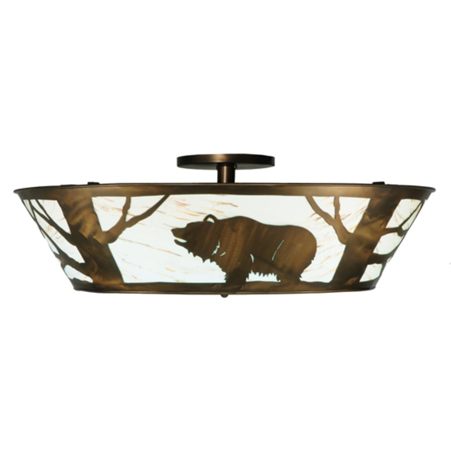 Meyda Tiffany Grizzly Bear on the Loose 47" Wide LED Semi-Flush Ceiling Fixture