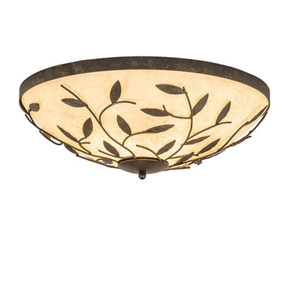 Meyda Tiffany Branches 3 Light 24" Wide Flush Mount Bowl Ceiling Fixture