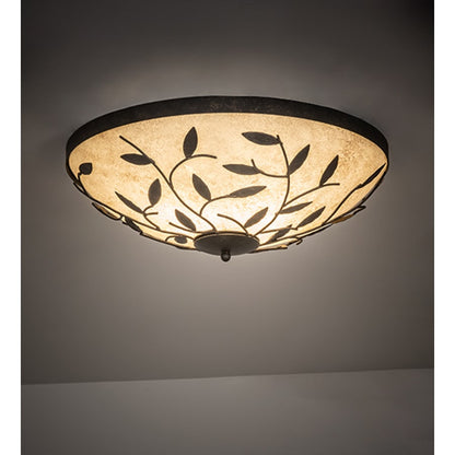 Meyda Tiffany Branches 3 Light 24" Wide Flush Mount Bowl Ceiling Fixture