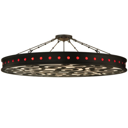 Meyda Tiffany Jules 16 Light 72" Wide Semi-Flush Drum Ceiling Fixture