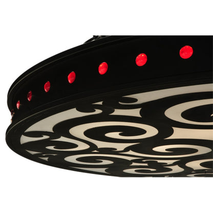 Meyda Tiffany Jules 16 Light 72" Wide Semi-Flush Drum Ceiling Fixture