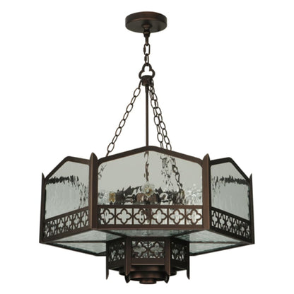 Meyda Tiffany Church 6 Light 30" Wide Abstract Pendant