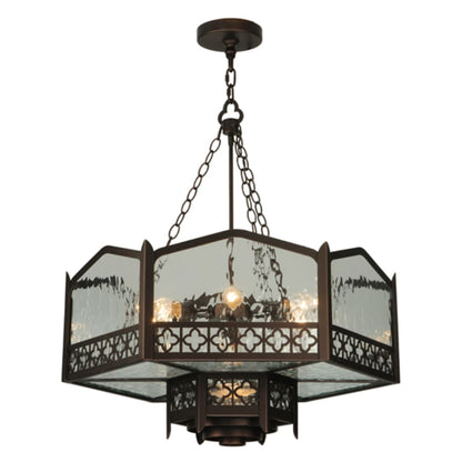 Meyda Tiffany Church 6 Light 30" Wide Abstract Pendant