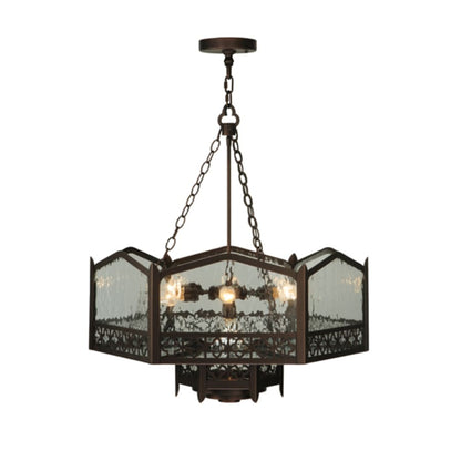 Meyda Tiffany Church 6 Light 30" Wide Abstract Pendant