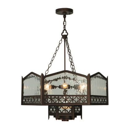 Meyda Tiffany Church 6 Light 30" Wide Abstract Pendant