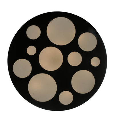 Meyda Tiffany Geo 12 Light 42" Wide Semi-Flush Drum Ceiling Fixture - Blackwash Finish