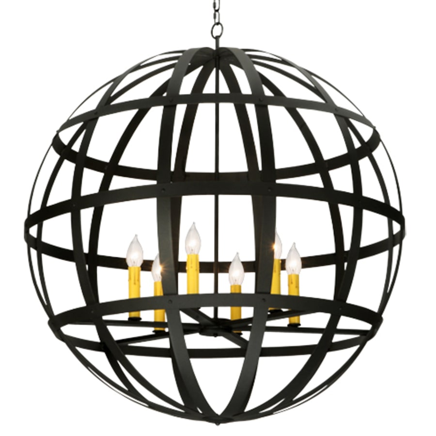 Meyda Tiffany Atlas 6 Light 42" Wide Taper Candle Pendant