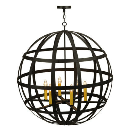 Meyda Tiffany Atlas 6 Light 42" Wide Taper Candle Pendant