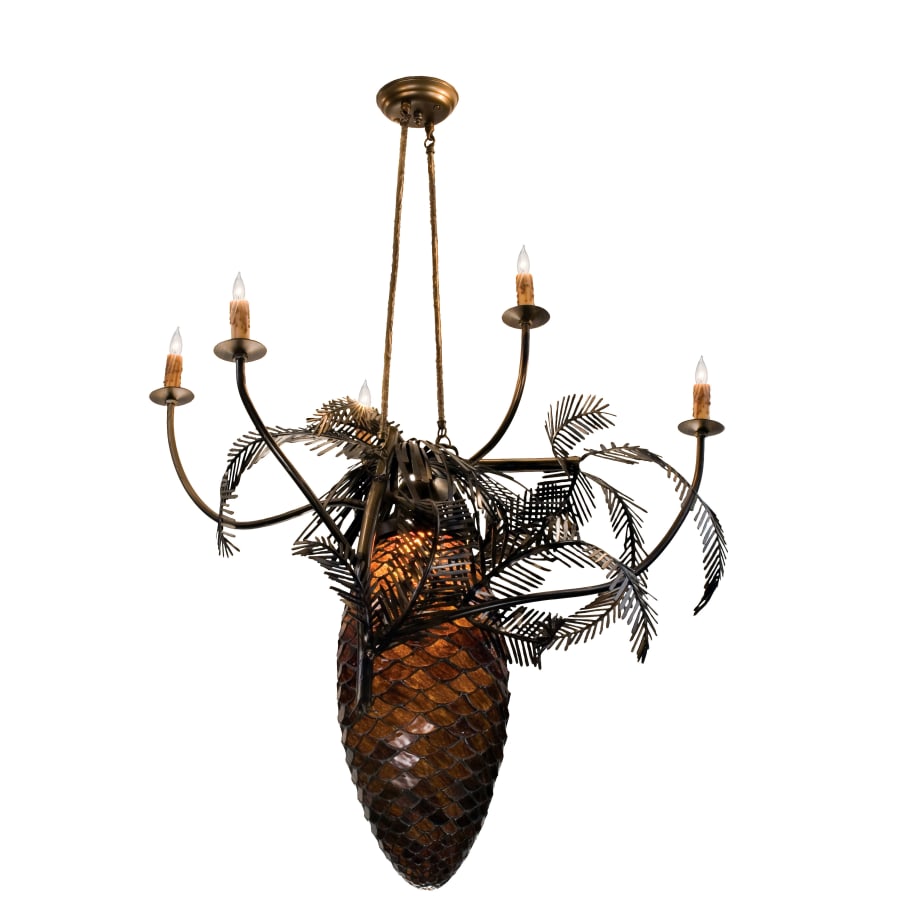 Meyda Tiffany Pinecone 5 Light 29-1/2" Wide Chandelier