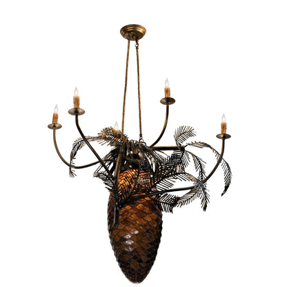 Meyda Tiffany Pinecone 5 Light 29-1/2" Wide Chandelier