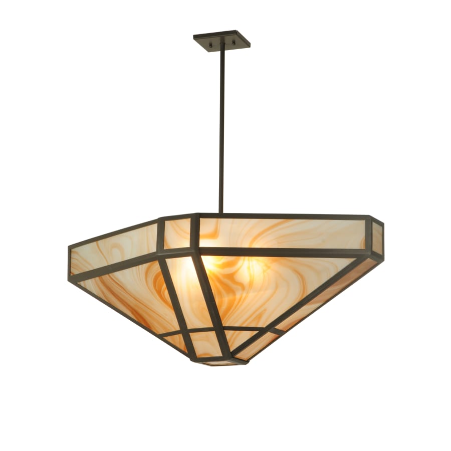 Meyda Tiffany 36.5" L Geometric Cognac Swirl Oblong Inverted Pendant