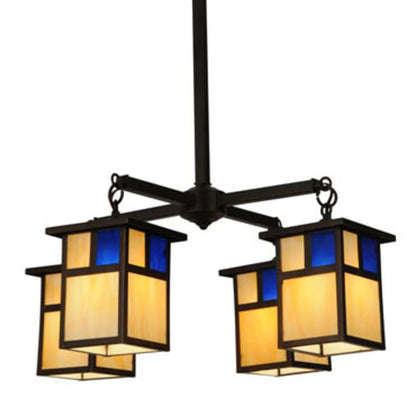 Meyda Tiffany Hyde Park T Mission 4 Light 25" Wide Chandelier