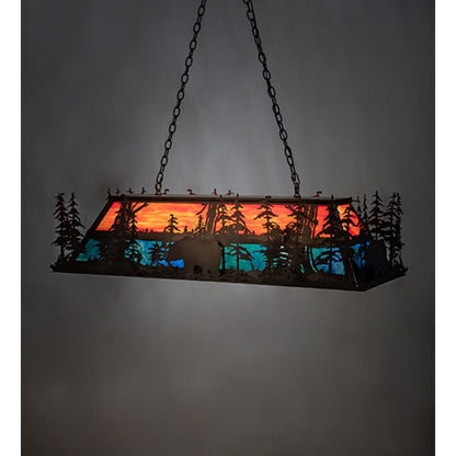 Meyda Tiffany Long Bear 6 Light 50" Wide Linear Pendant
