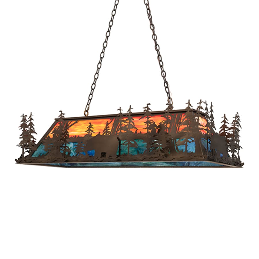 Meyda Tiffany Long Bear 6 Light 50" Wide Linear Pendant