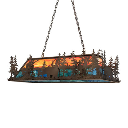 Meyda Tiffany Long Bear 6 Light 50" Wide Linear Pendant