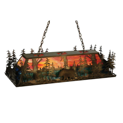 Meyda Tiffany Long Bear 6 Light 50" Wide Linear Pendant