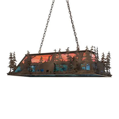 Meyda Tiffany Long Bear 6 Light 50" Wide Linear Pendant