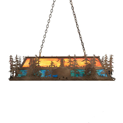Meyda Tiffany Long Bear 6 Light 50" Wide Linear Pendant