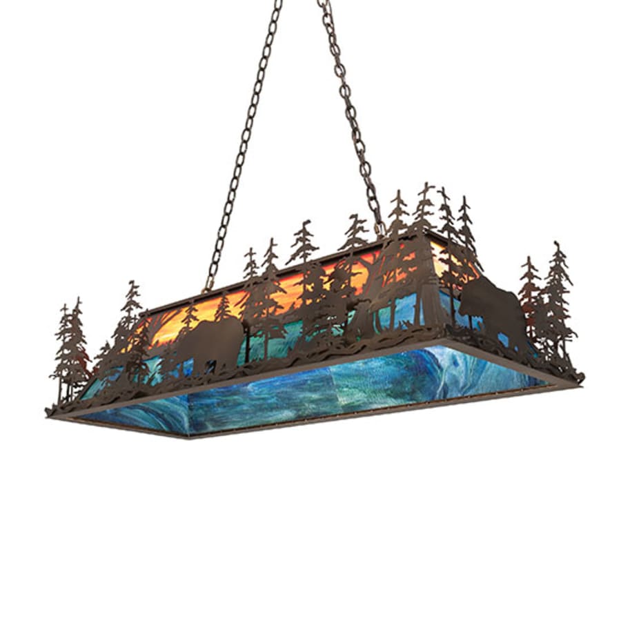 Meyda Tiffany Long Bear 6 Light 50" Wide Linear Pendant