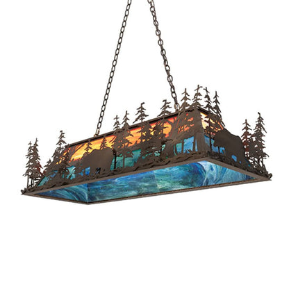 Meyda Tiffany Long Bear 6 Light 50" Wide Linear Pendant