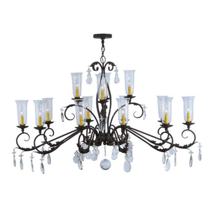 Meyda Tiffany Windsor 14 Light 38" Wide Crystal Candle Style Chandelier - Custom Finish