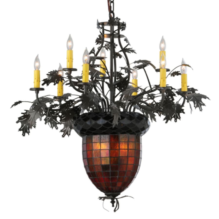 Meyda Tiffany Greenbriar Oak 11 Light 34" Wide Taper Candle Style Chandelier