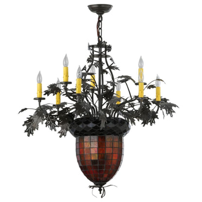Meyda Tiffany Greenbriar Oak 11 Light 34" Wide Taper Candle Style Chandelier