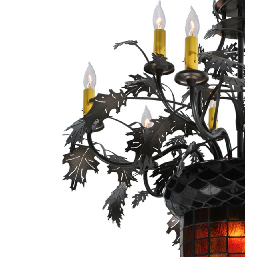 Meyda Tiffany Greenbriar Oak 11 Light 34" Wide Taper Candle Style Chandelier