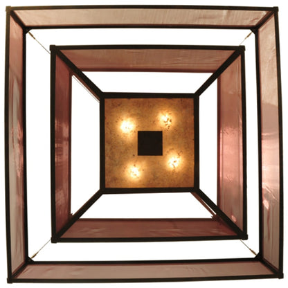 Meyda Tiffany Quadrato Umador 4 Light 51" Wide Semi-Flush Square Ceiling Fixture - Gilded Tobacco Finish