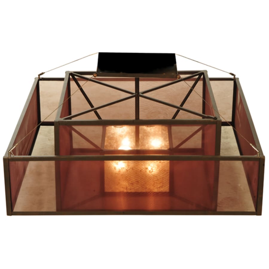 Meyda Tiffany Quadrato Umador 4 Light 51" Wide Semi-Flush Square Ceiling Fixture - Gilded Tobacco Finish