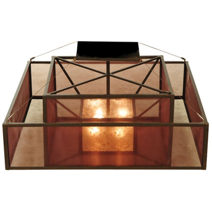 Meyda Tiffany Quadrato Umador 4 Light 51" Wide Semi-Flush Square Ceiling Fixture - Gilded Tobacco Finish