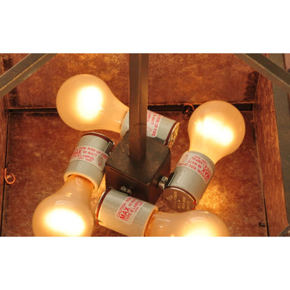 Meyda Tiffany Quadrato Umador 4 Light 51" Wide Semi-Flush Square Ceiling Fixture - Gilded Tobacco Finish