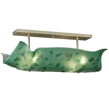 Meyda Tiffany Metro Fusion 4 Light 38" Wide Semi-Flush Linear Ceiling Fixture