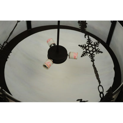 Meyda Tiffany Snowflake 3 Light 32" Wide Pendant