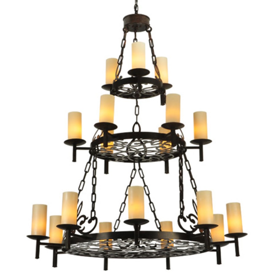 Meyda Tiffany Newcastle 18 Light 48" Wide Pillar Candle Style Chandelier