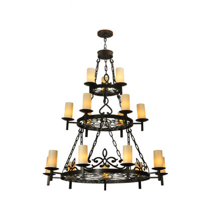 Meyda Tiffany Newcastle 18 Light 48" Wide Pillar Candle Style Chandelier