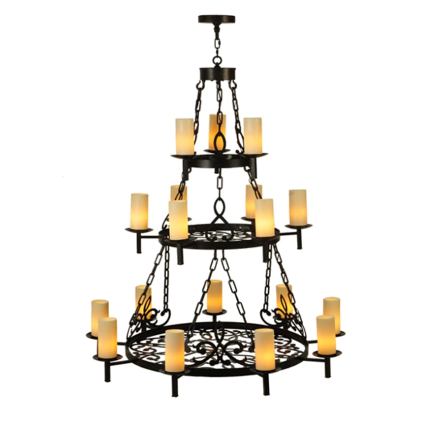 Meyda Tiffany Newcastle 18 Light 48" Wide Pillar Candle Style Chandelier