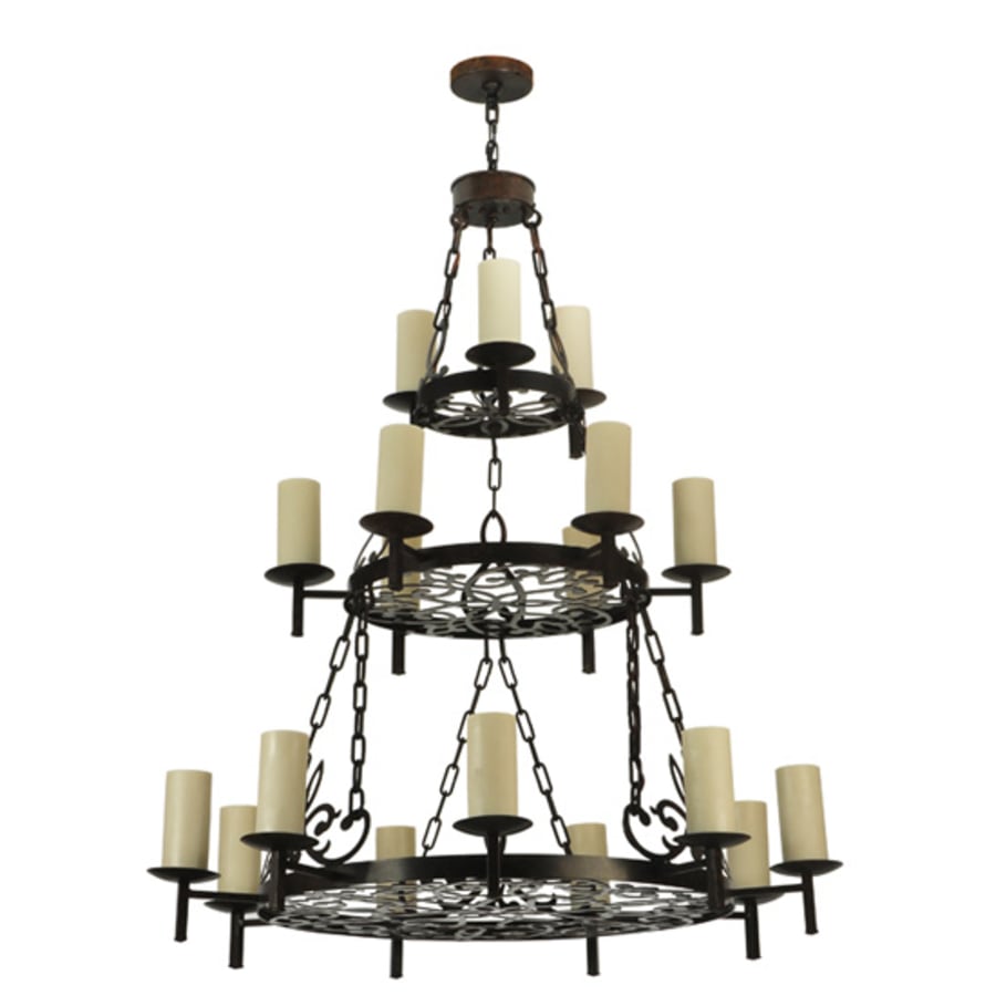 Meyda Tiffany Newcastle 18 Light 48" Wide Pillar Candle Style Chandelier