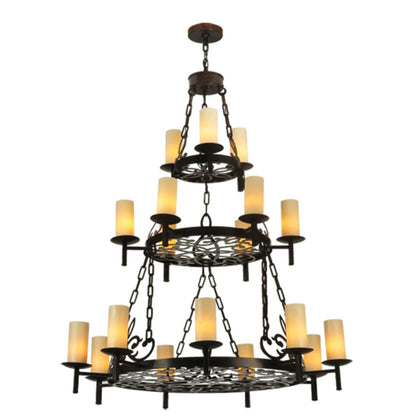 Meyda Tiffany Newcastle 18 Light 48" Wide Pillar Candle Style Chandelier